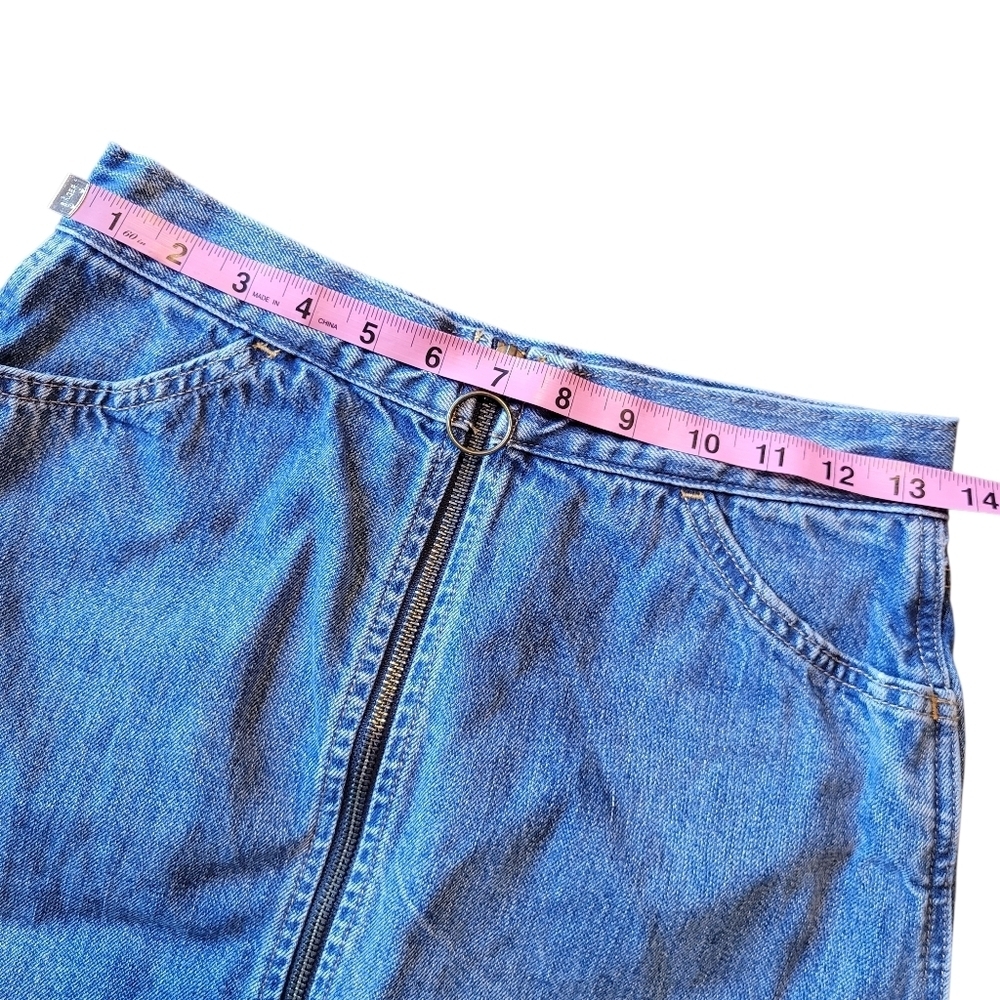 Levis Premium Orange Tab Zipper Front Denim Skirt - Picture 9 of 10